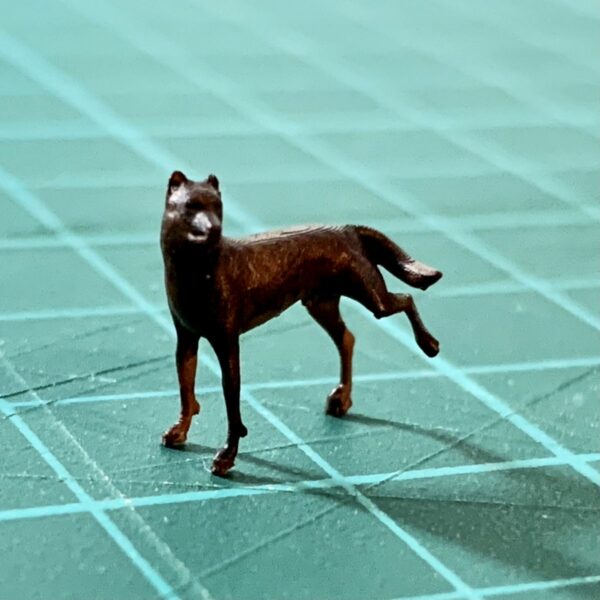 Dog peeing scale model